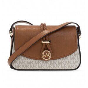 Michael Kors  ‘Lea’ Monogram Vanilla Luggage Flap Handbag Crossbody